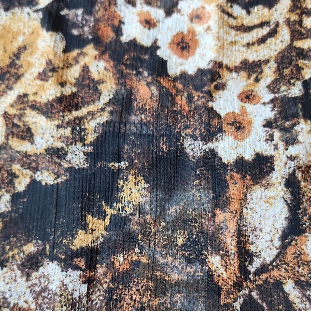 AVA‎ JAMES | Cottagecore Mixed Media Floral Chiffon Layered Marled Knit Top | XL - Picture 7 of 9